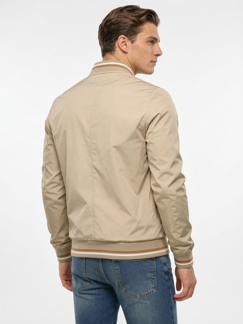 Blouson Bomber Homme Zippé Confortable Col Côtelé - 11