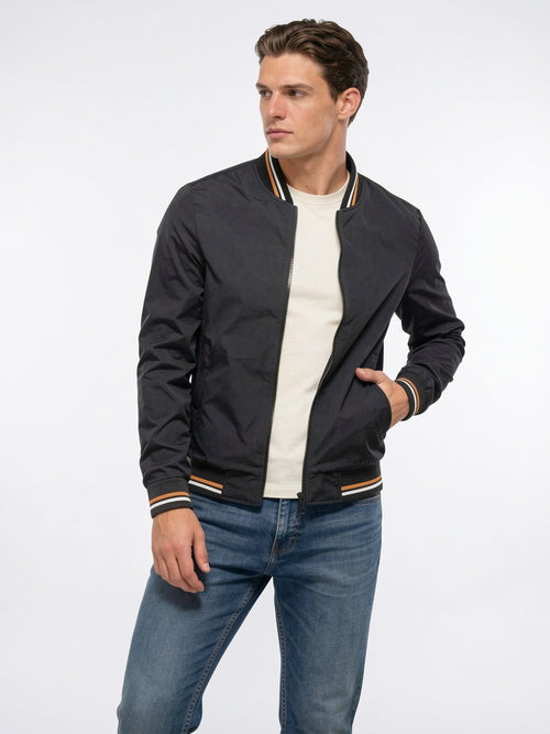 Blouson Bomber Homme Zippé Confortable Col Côtelé - 2