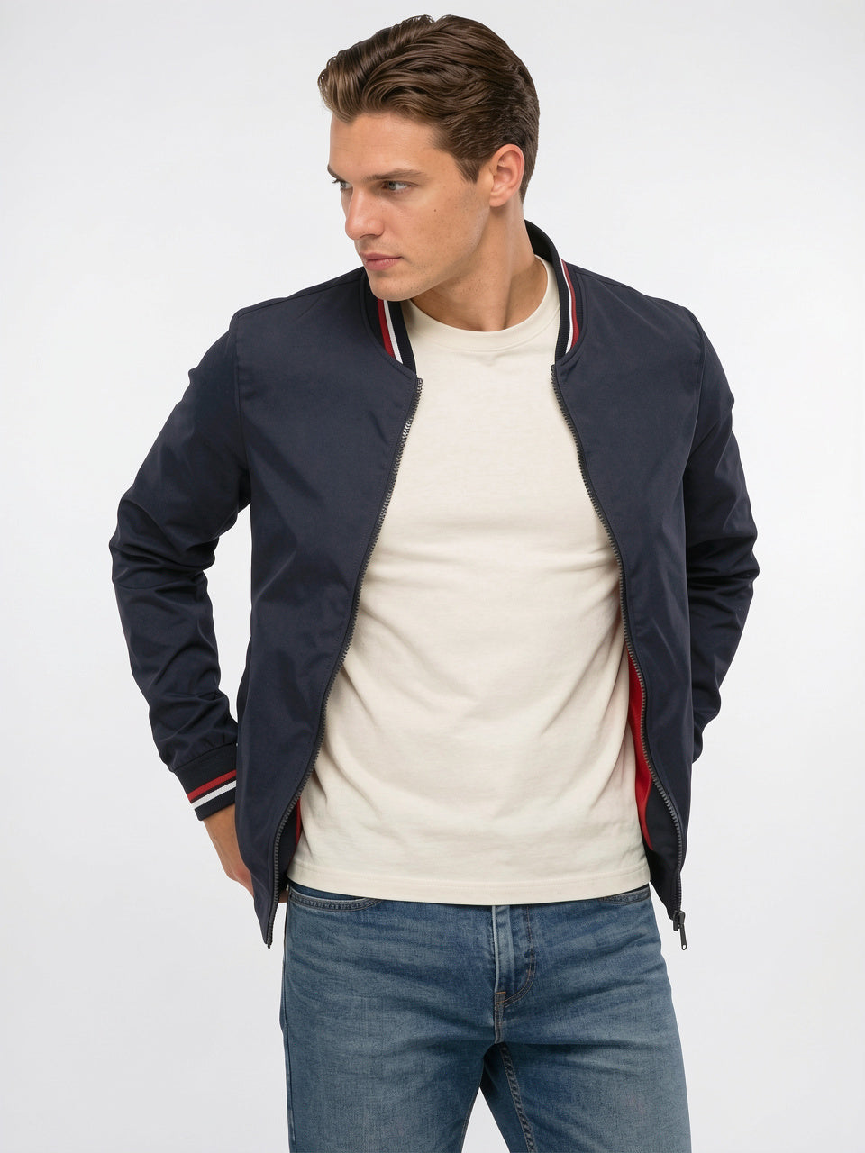 Blouson Bomber Homme Zippé Confortable Col Côtelé - 5