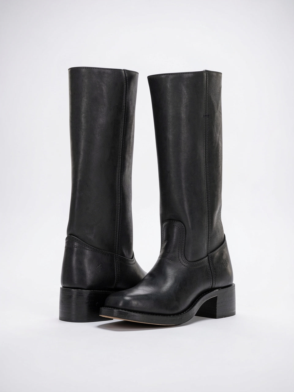 Bottes Cavalières Cuir Femme Genou Hautes Bloc Talon - 2