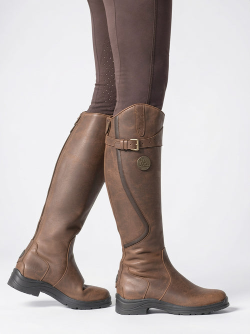 Bottes d'équitation orthopédiques hautes en cuir femme - Marron Foncé EU 35 / US 4.5 / UK 2.5