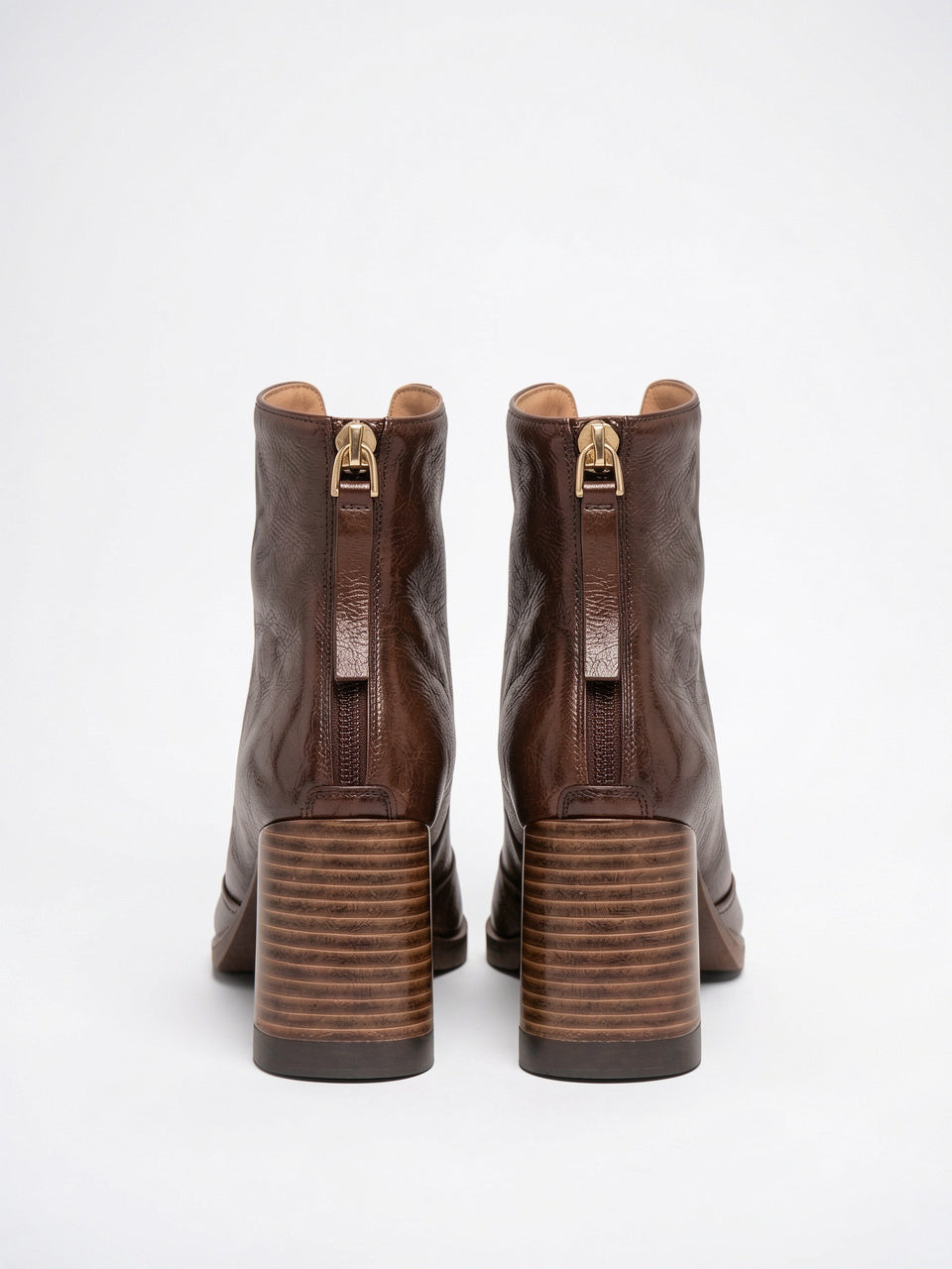 Bottines Zippées Femme Cuir Végan Cheville Talon Carré - 7