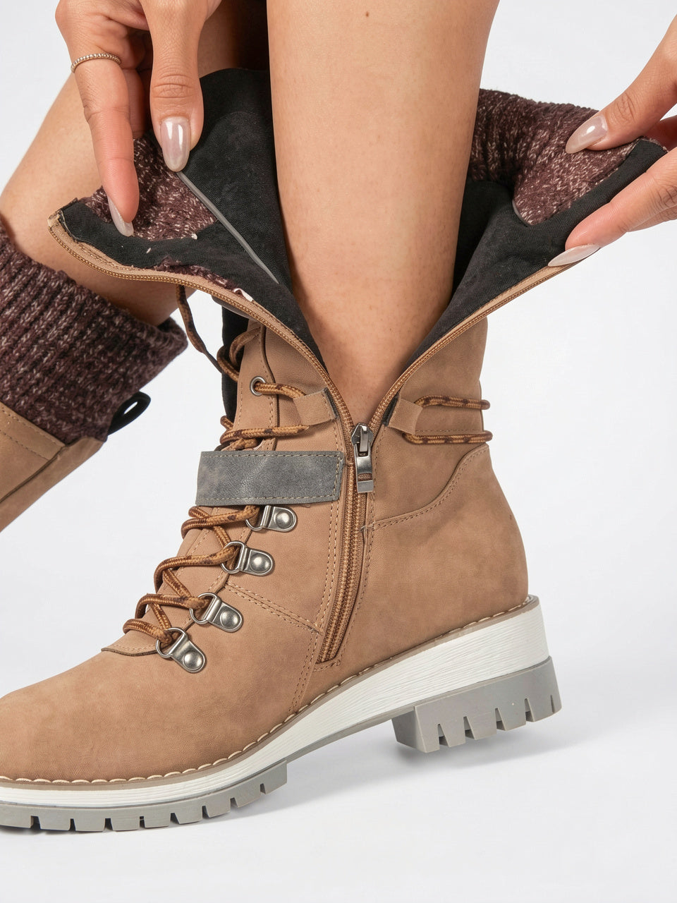 Femme Bottes de Neige Montantes Antidérapantes Doublées - 11
