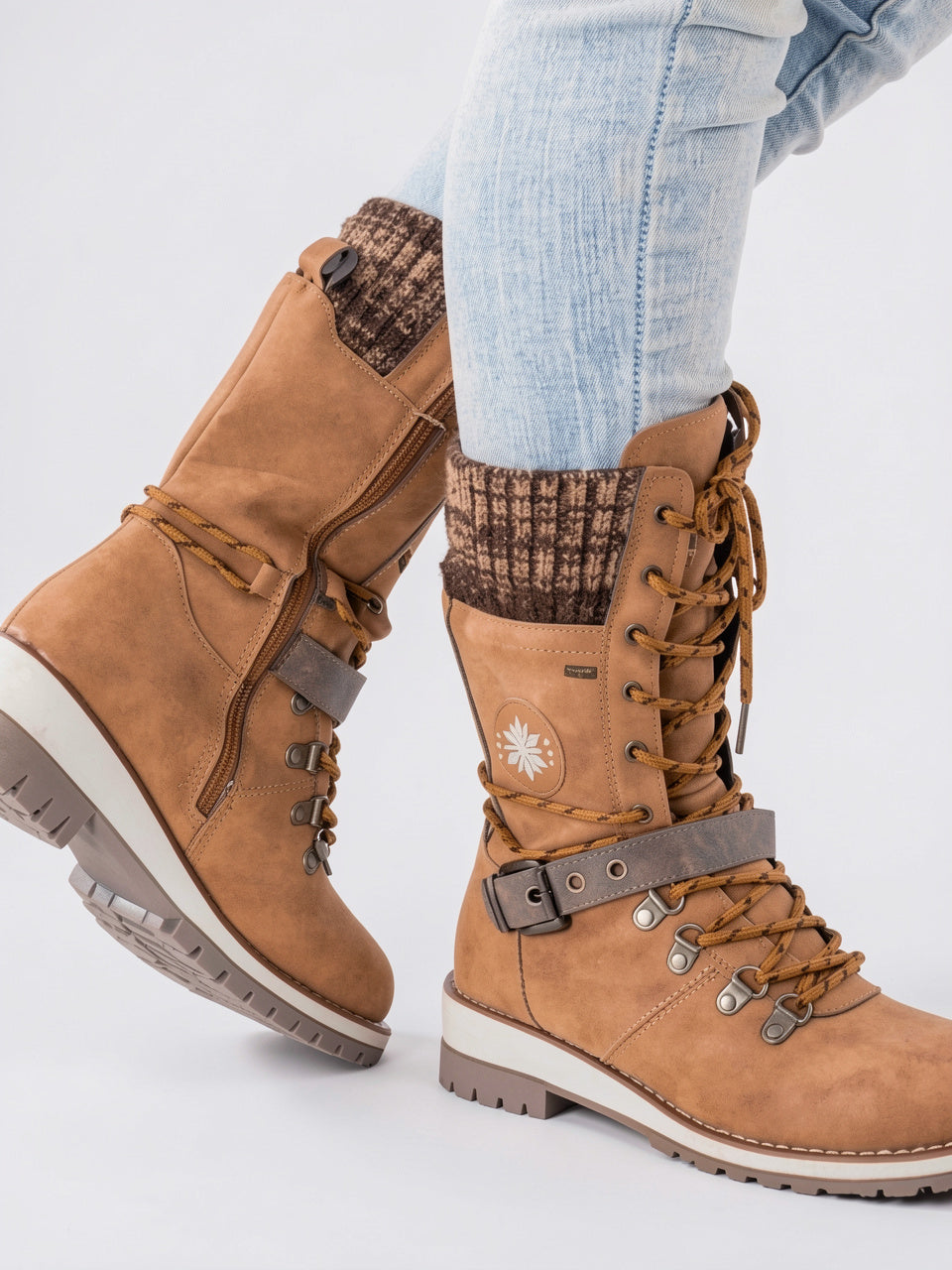 Femme Bottes de Neige Montantes Antidérapantes Doublées - 12