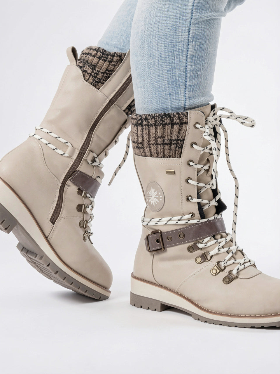 Femme Bottes de Neige Montantes Antidérapantes Doublées - 15