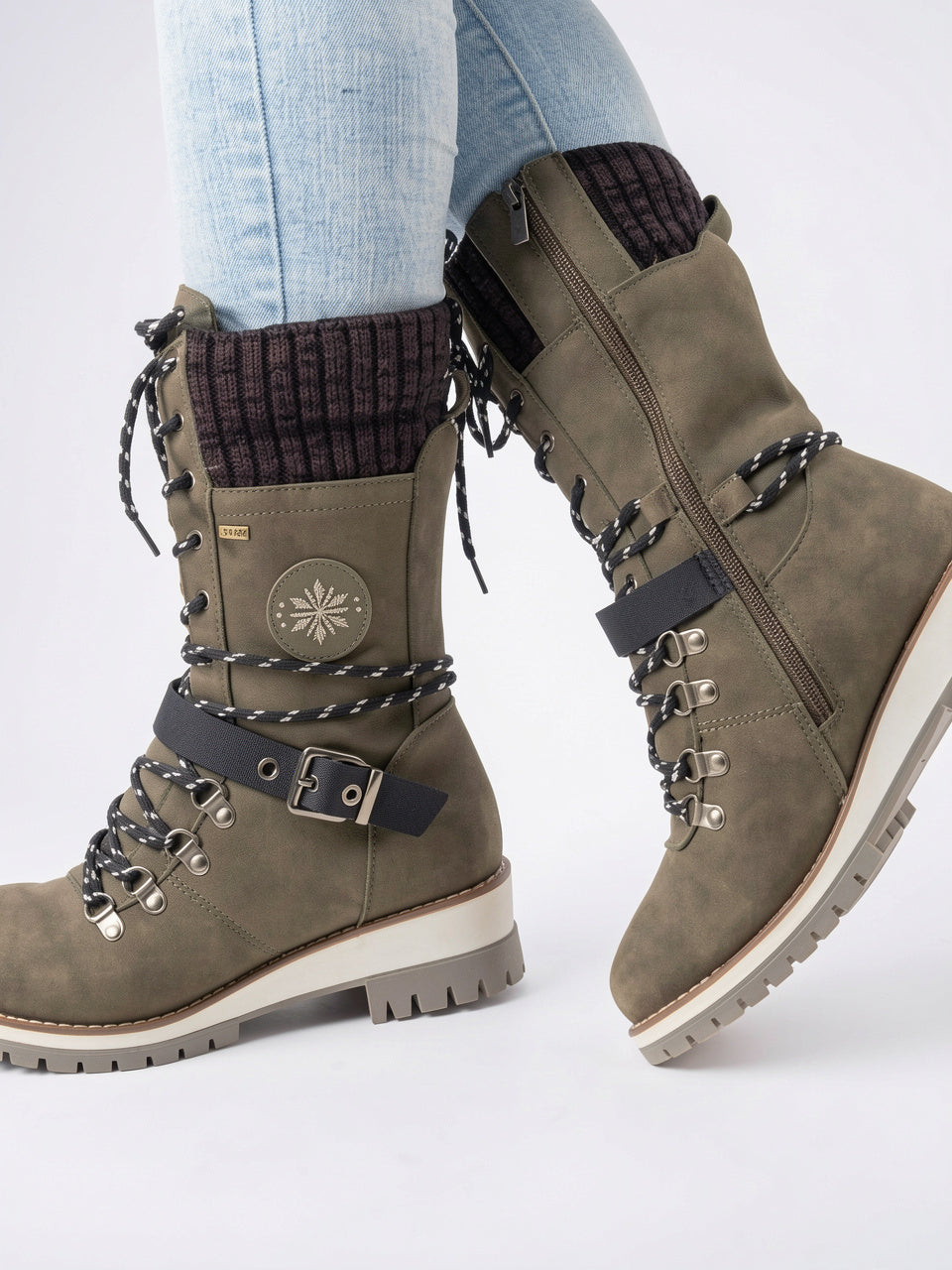 Femme Bottes de Neige Montantes Antidérapantes Doublées - 7