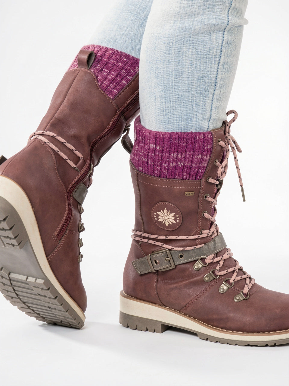 Femme Bottes de Neige Montantes Antidérapantes Doublées - 9