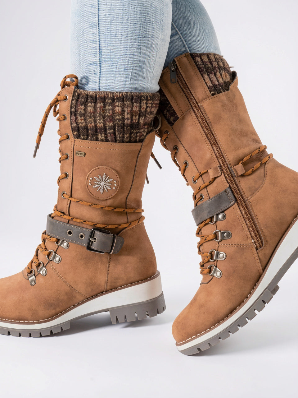 Femme Bottes de Neige Montantes Antidérapantes Doublées - Marron EU 36 / US 5 / UK 3.5