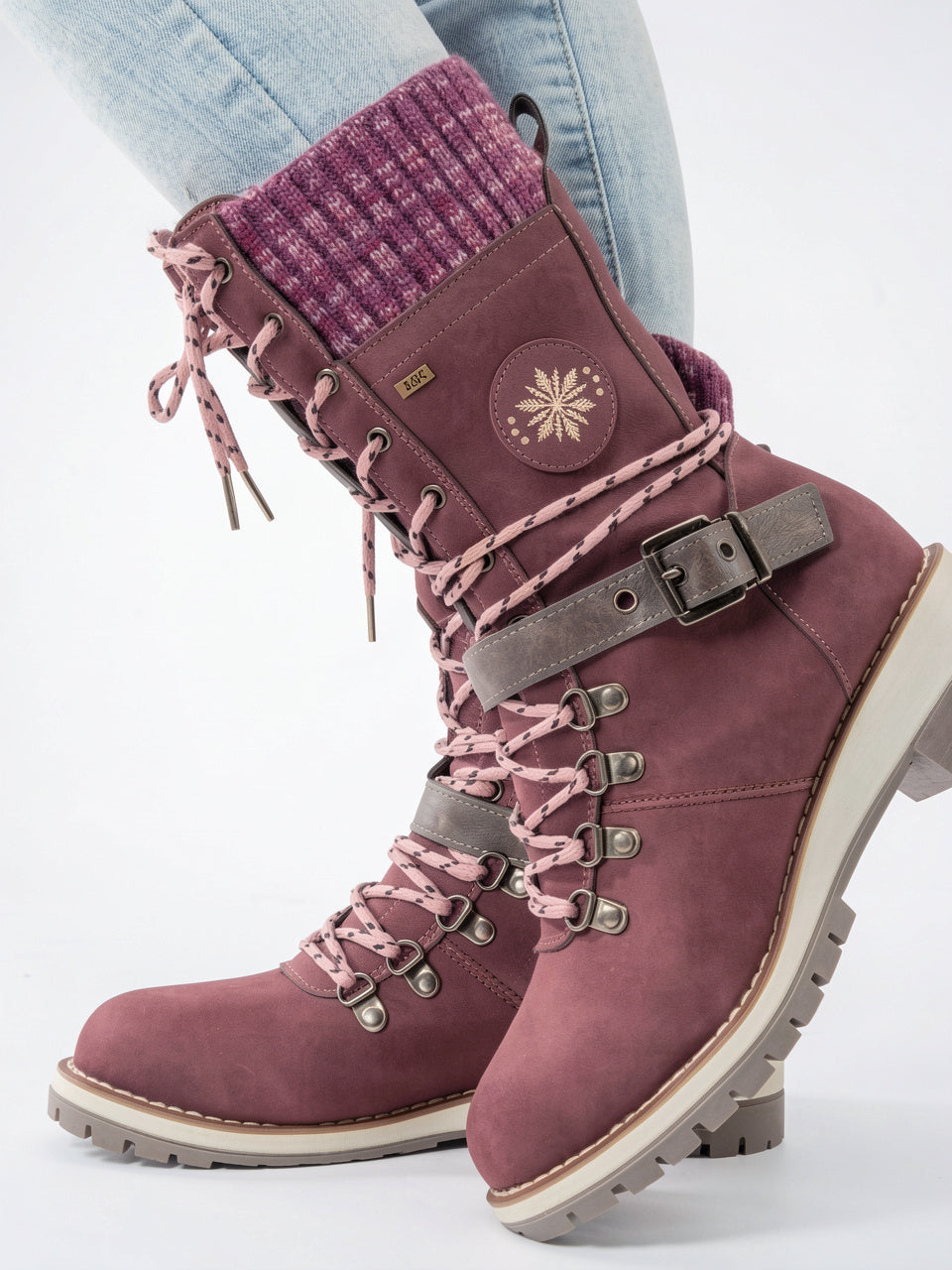 Femme Bottes de Neige Montantes Antidérapantes Doublées - Violet EU 36 / US 5 / UK 3.5