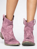 Femmes Bottes à Bout Pointu Cheville Hiver Antidérapant - Pourpre EU 35 / US 4 / UK 2.5