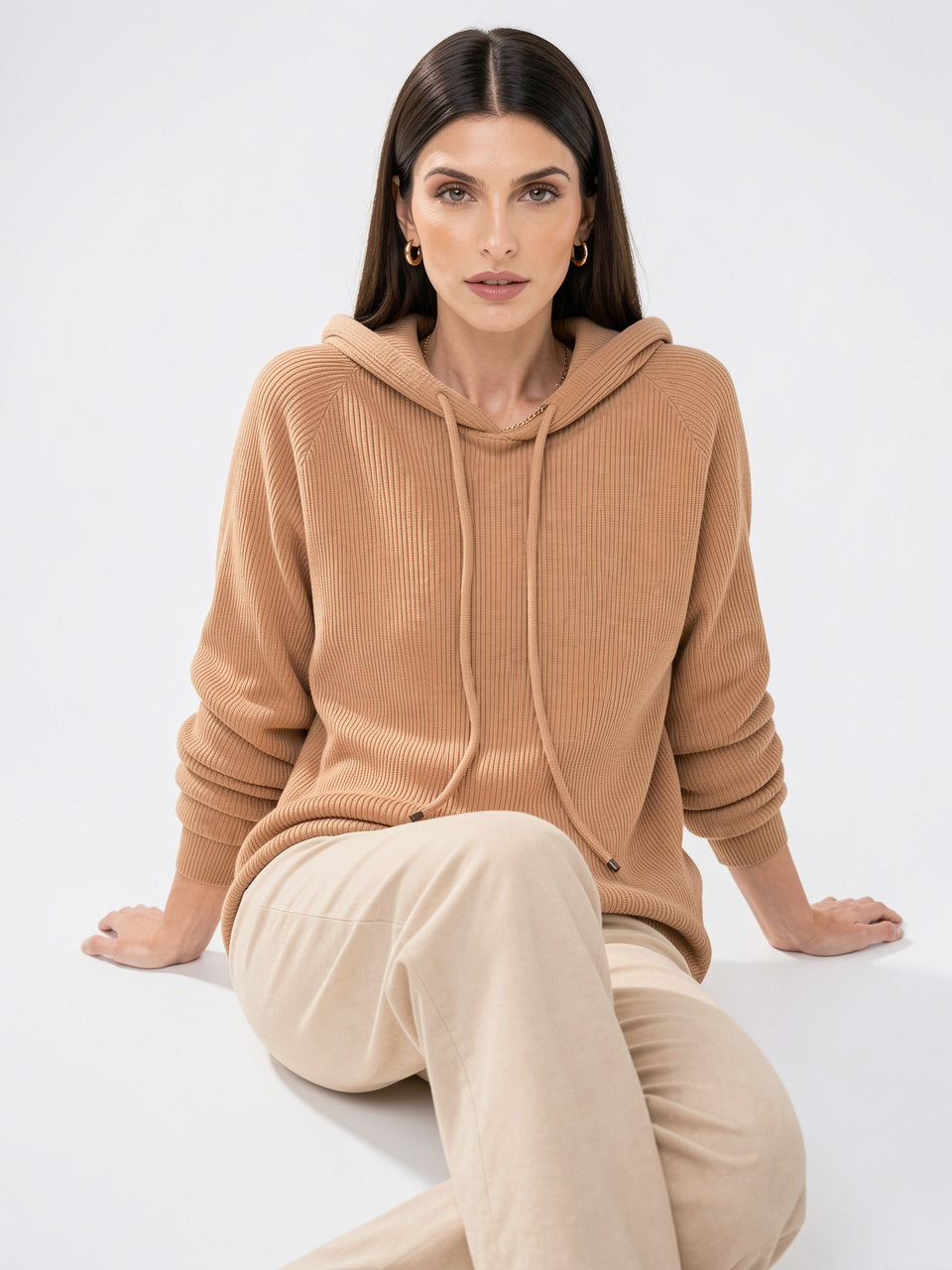 Hoodie Femme en Cachemire Laine Classique Capuche - 10