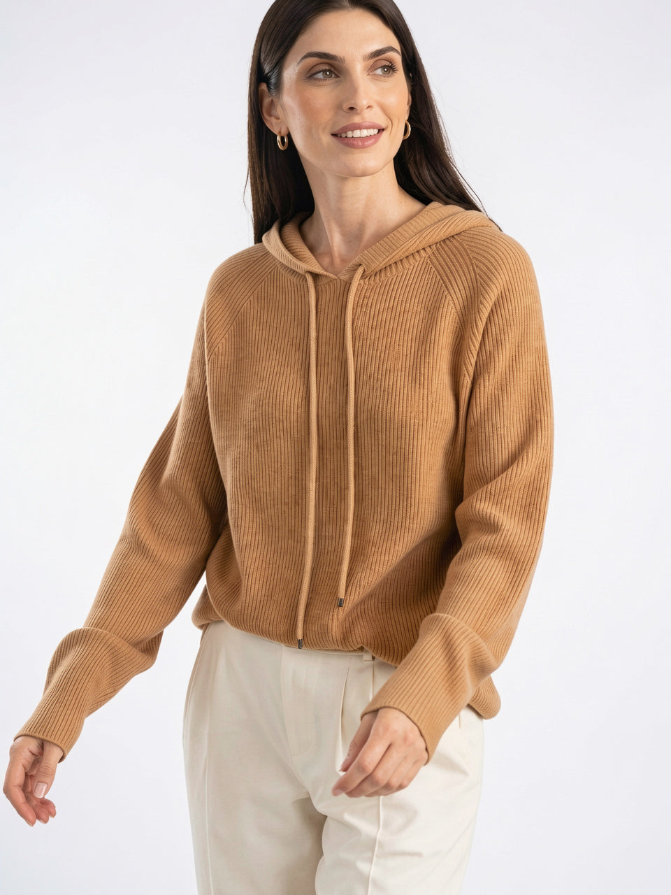 Hoodie Femme en Cachemire Laine Classique Capuche - 9