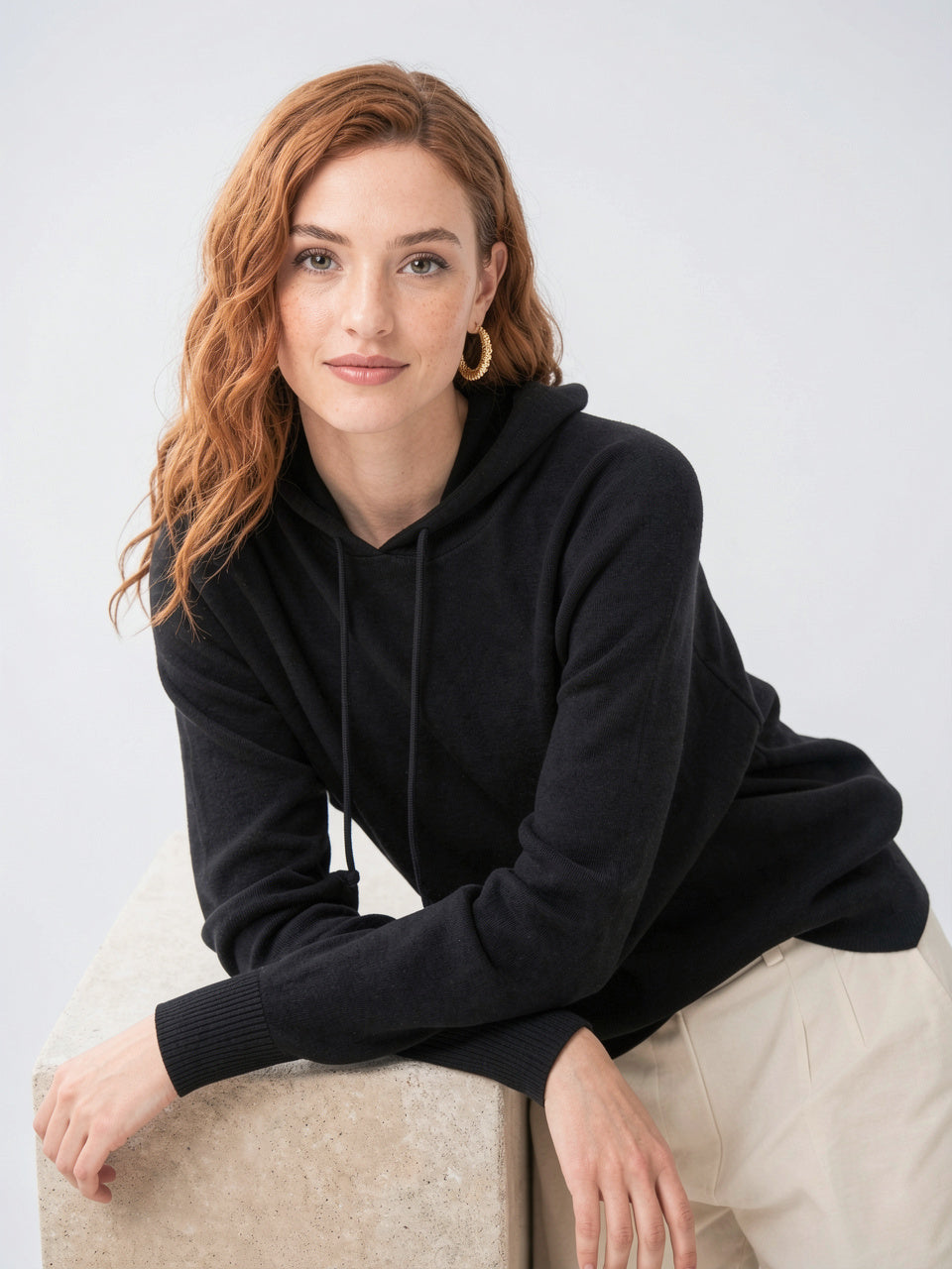 Hoodie Femme en Cachemire Laine Classique Capuche - Crépuscule XS