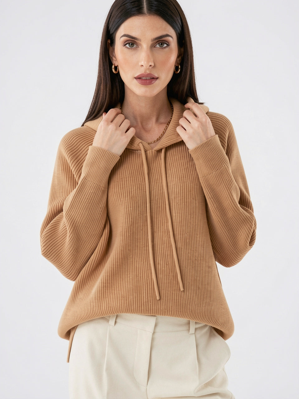 Hoodie Femme en Cachemire Laine Classique Capuche - Vintage XS