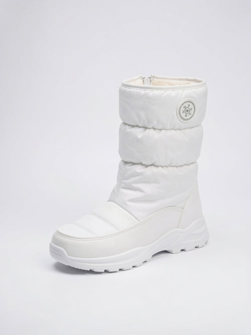 Imperméable Doublée Fourrure Enfilage Montantes Antidérapantes Bottes Hiver - Blanc EU 36 / US 5 / UK 3.5