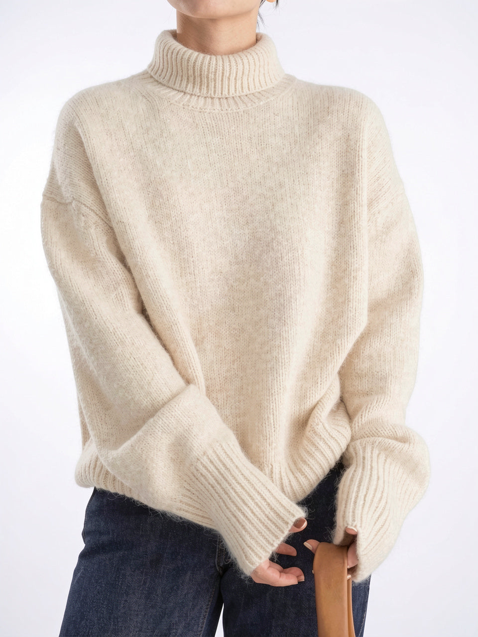 Luxe Cachemire Pull Col Roulé Femme Tricot Hiver - 3