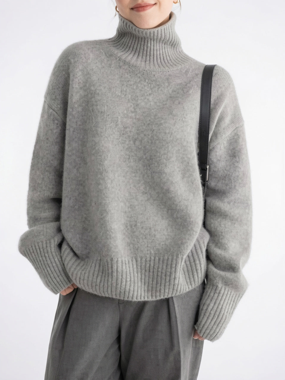 Luxe Cachemire Pull Col Roulé Femme Tricot Hiver - 5