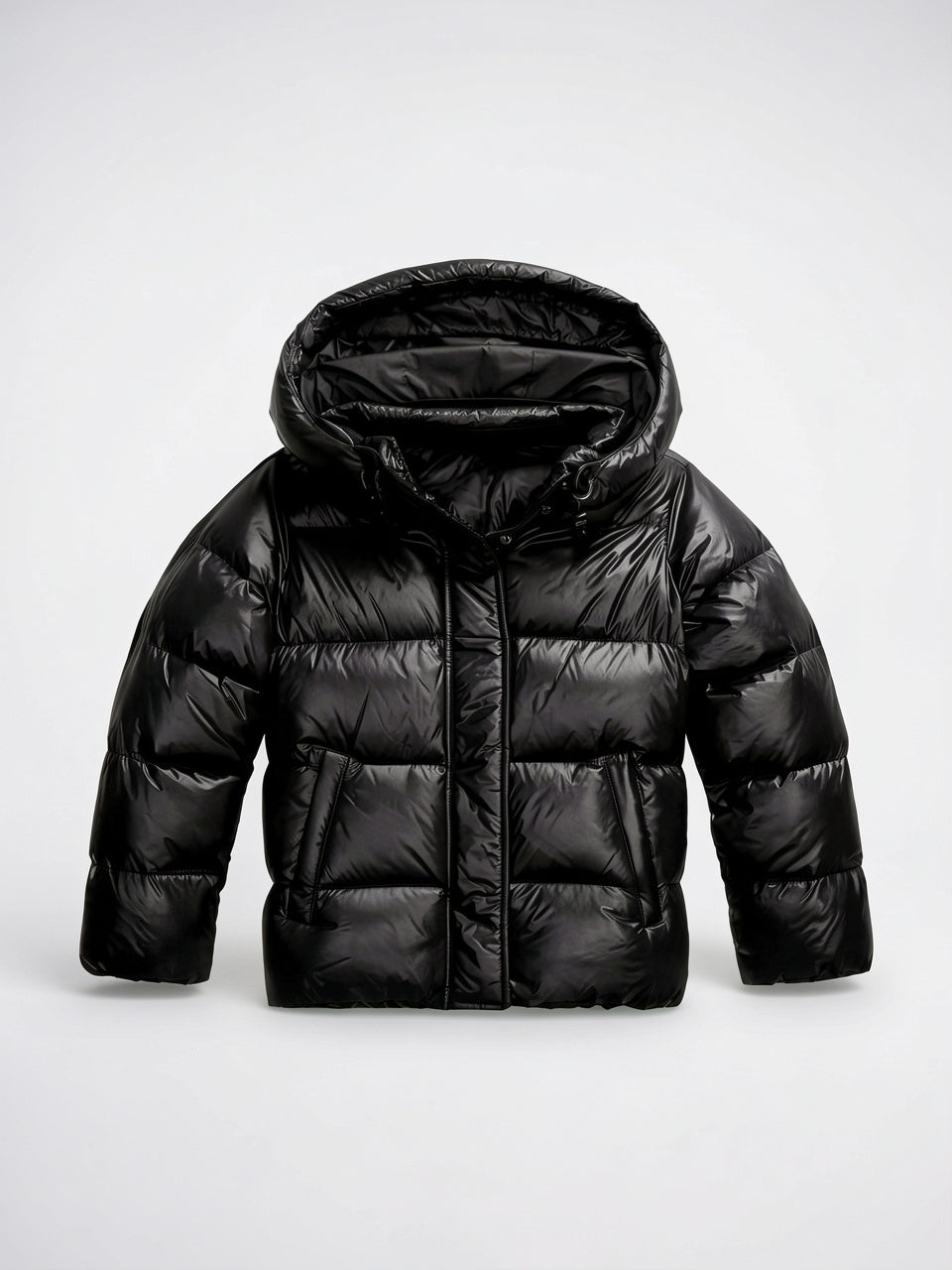 Manteau D'hiver Femme Anti-Vent Duvet Matelassée Capuche Fixe - Noir S