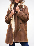 Manteau Femme Capuche Hiver Doudoune Fourrure Chaud - Marron XS