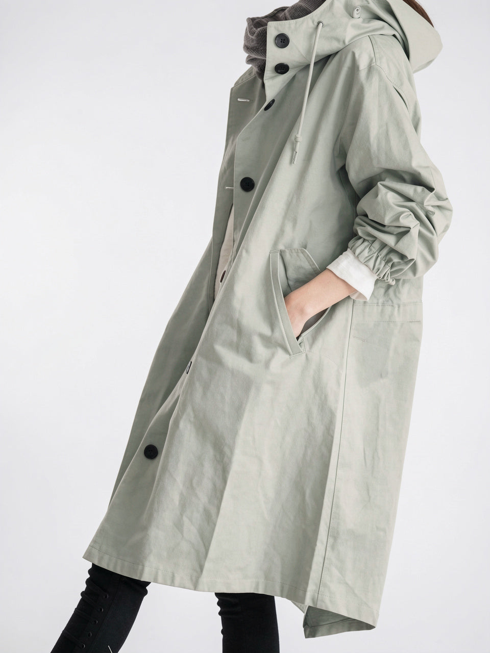 Manteau Pluie Femme Imperméable Long Capuche Respirante Oversize - 3