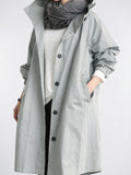 Manteau Pluie Femme Imperméable Long Capuche Respirante Oversize - Gris XS