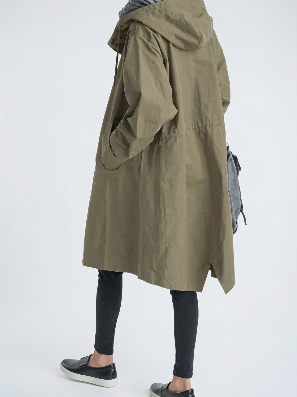 Manteau Pluie Femme Imperméable Long Capuche Respirante Oversize - Vert XS