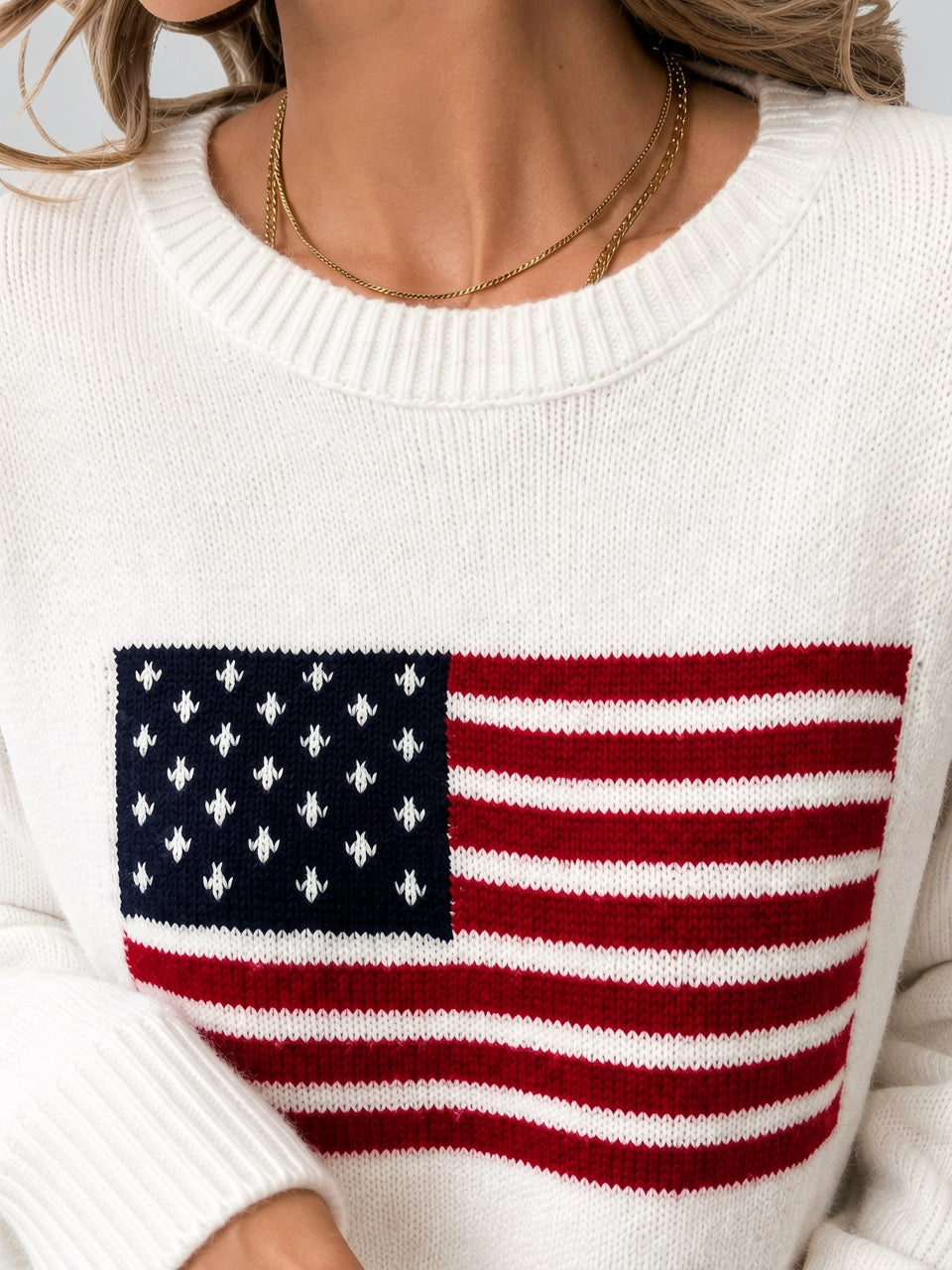 Pull Drapeau Femme Col Rond - 3