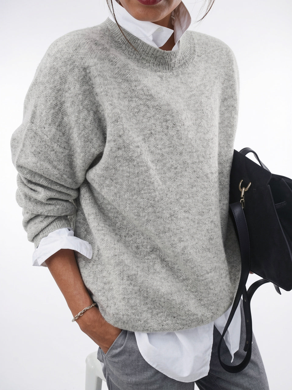 Pull Femme Ample Cachemire Automne Tricot Confortable Doux - 2