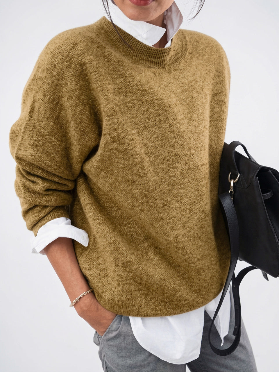 Pull Femme Ample Cachemire Automne Tricot Confortable Doux - 7