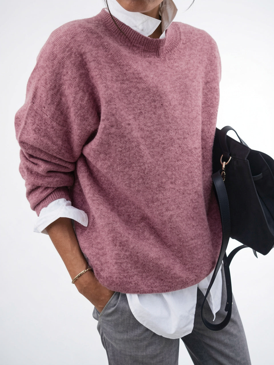 Pull Femme Ample Cachemire Automne Tricot Confortable Doux - 8