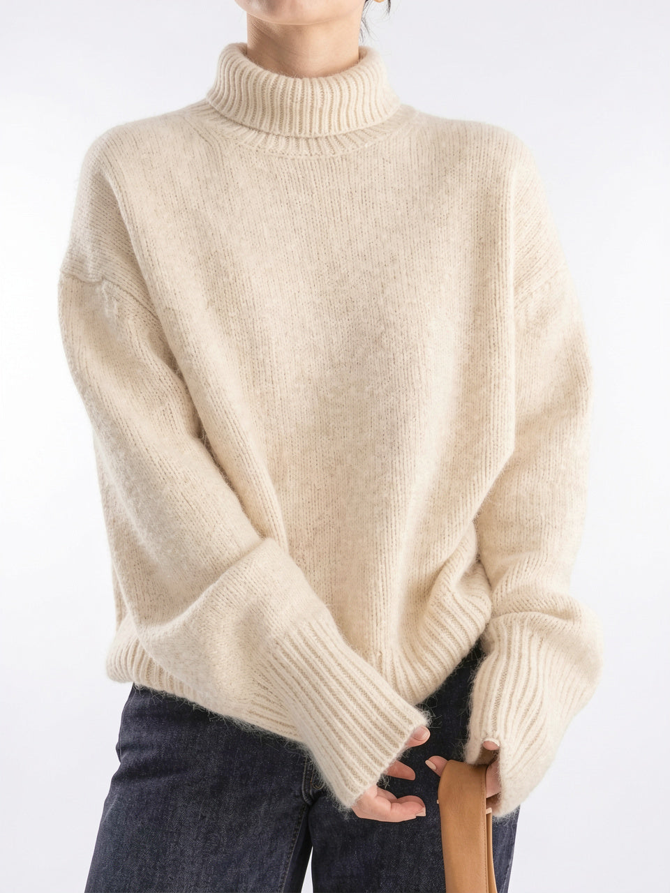 Pull Femme Cachemire Col Roulé Tricot Hiver - 2