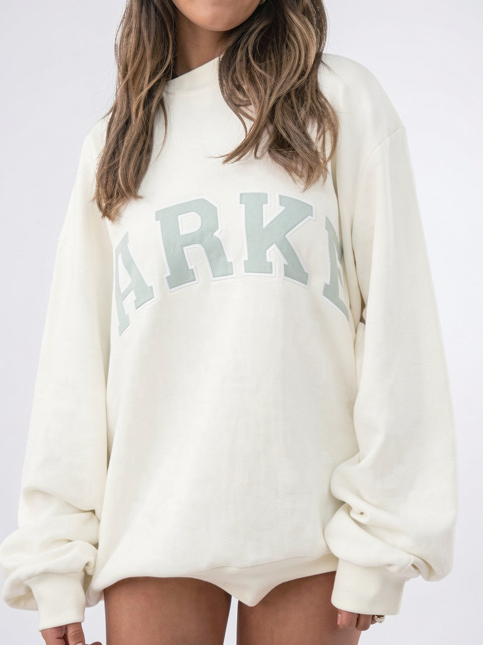Pull Femme Imprimé Ample Motif Contemporain Confort - Blanc Cassé S