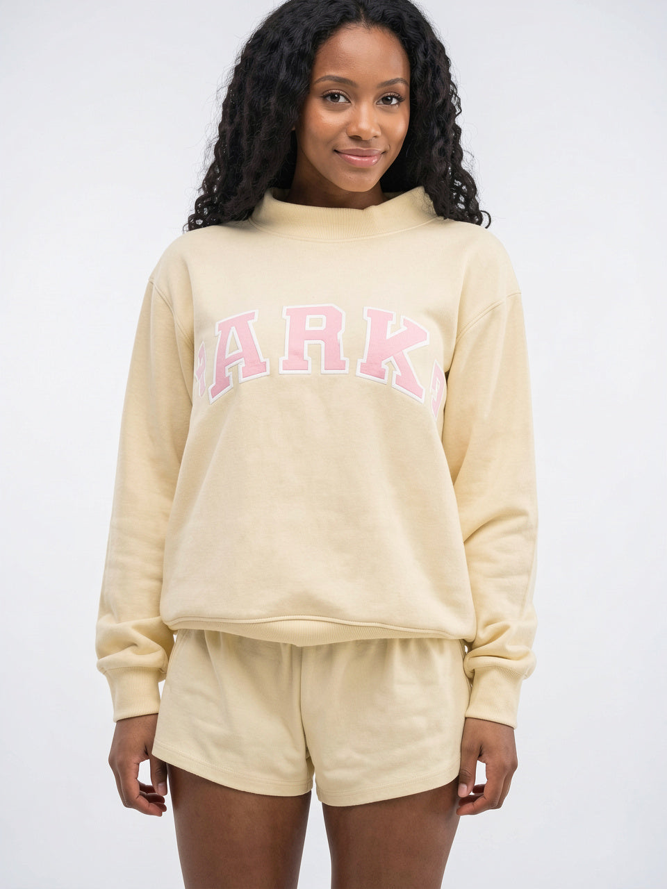 Pull Femme Imprimé Ample Motif Contemporain Confort - Jaune / Rose S