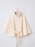 Veste Cape Manteau Femme Grand Col Ceinture Hiver - Blanc S