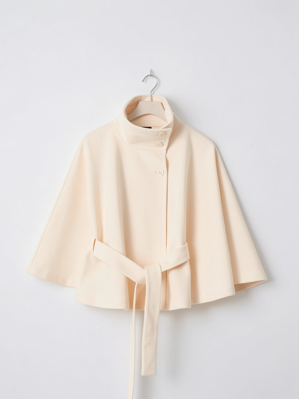 Veste Cape Manteau Femme Grand Col Ceinture Hiver - Blanc S