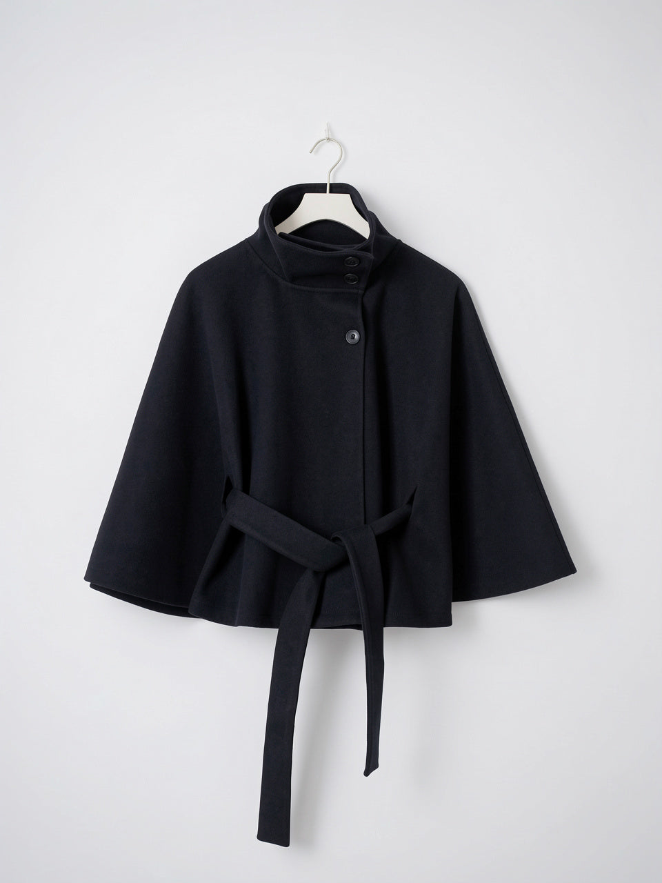 Veste Cape Manteau Femme Grand Col Ceinture Hiver - Bleu S