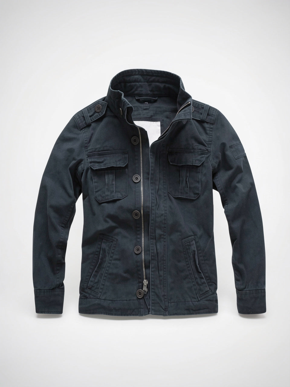 Veste Classique Homme Poches Utility Boutonnée Manches Longues - Bleu Marine XS