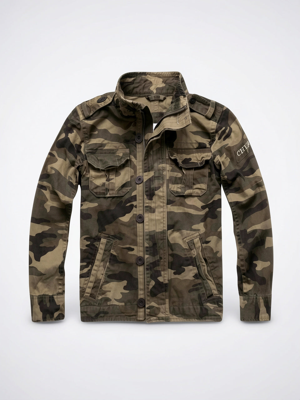 Veste Classique Homme Poches Utility Boutonnée Manches Longues - Brun XS
