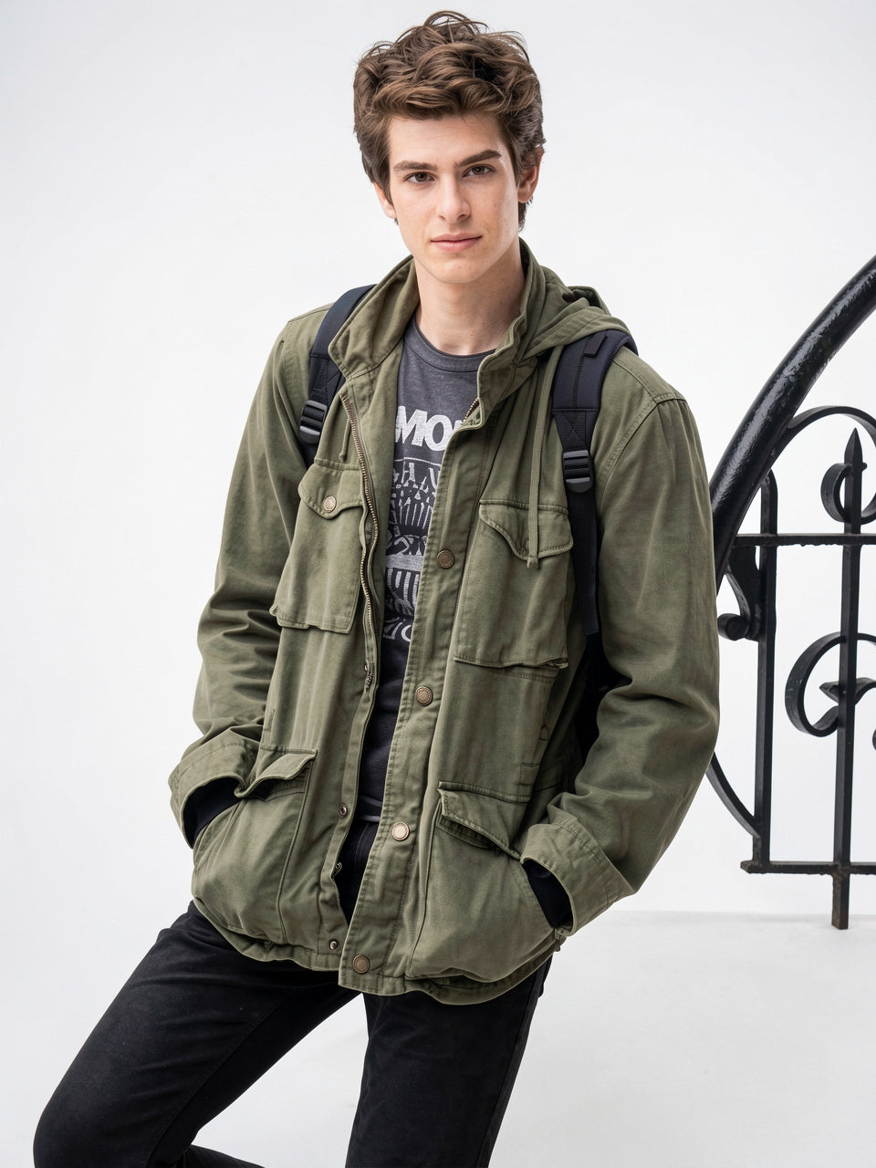 Veste Coton Terrain Homme Taille Serrable Poches Zippée - 5