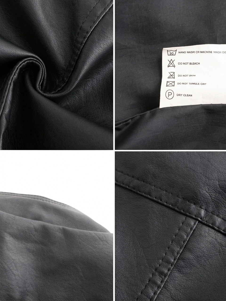 Veste Cuir Femme Moto Col Montant Poches - 9
