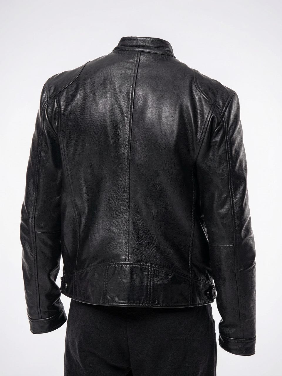 Veste Cuir Moto Zippée Homme Décontractée - 11