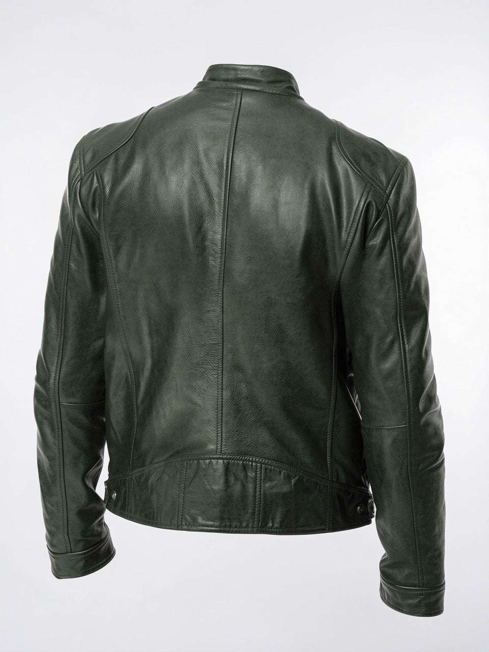 Veste Cuir Moto Zippée Homme Décontractée - 12