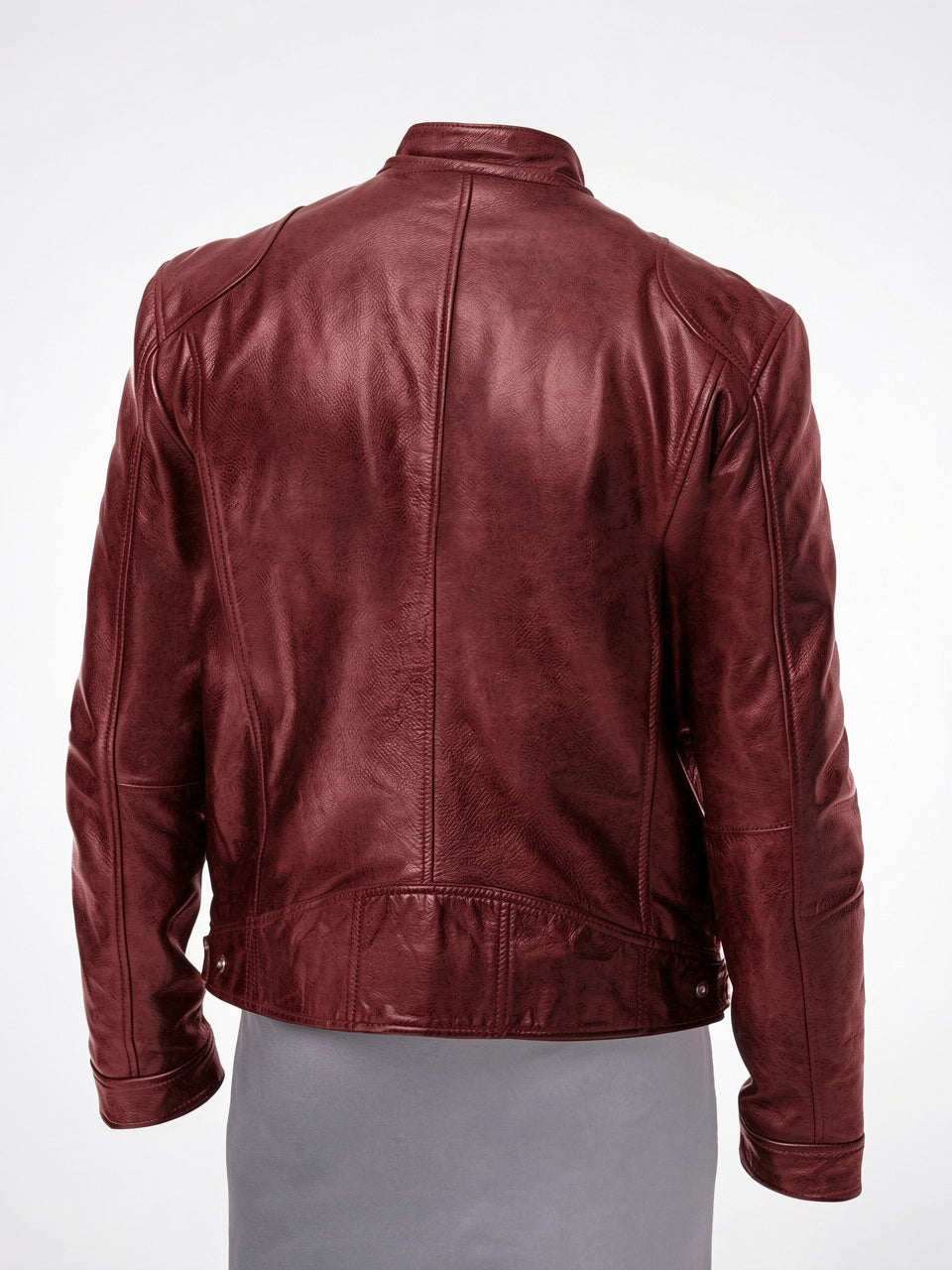 Veste Cuir Moto Zippée Homme Décontractée - 13