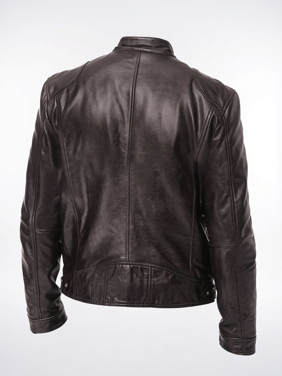 Veste Cuir Moto Zippée Homme Décontractée - 14