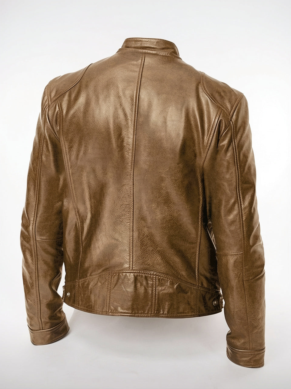 Veste Cuir Moto Zippée Homme Décontractée - 16