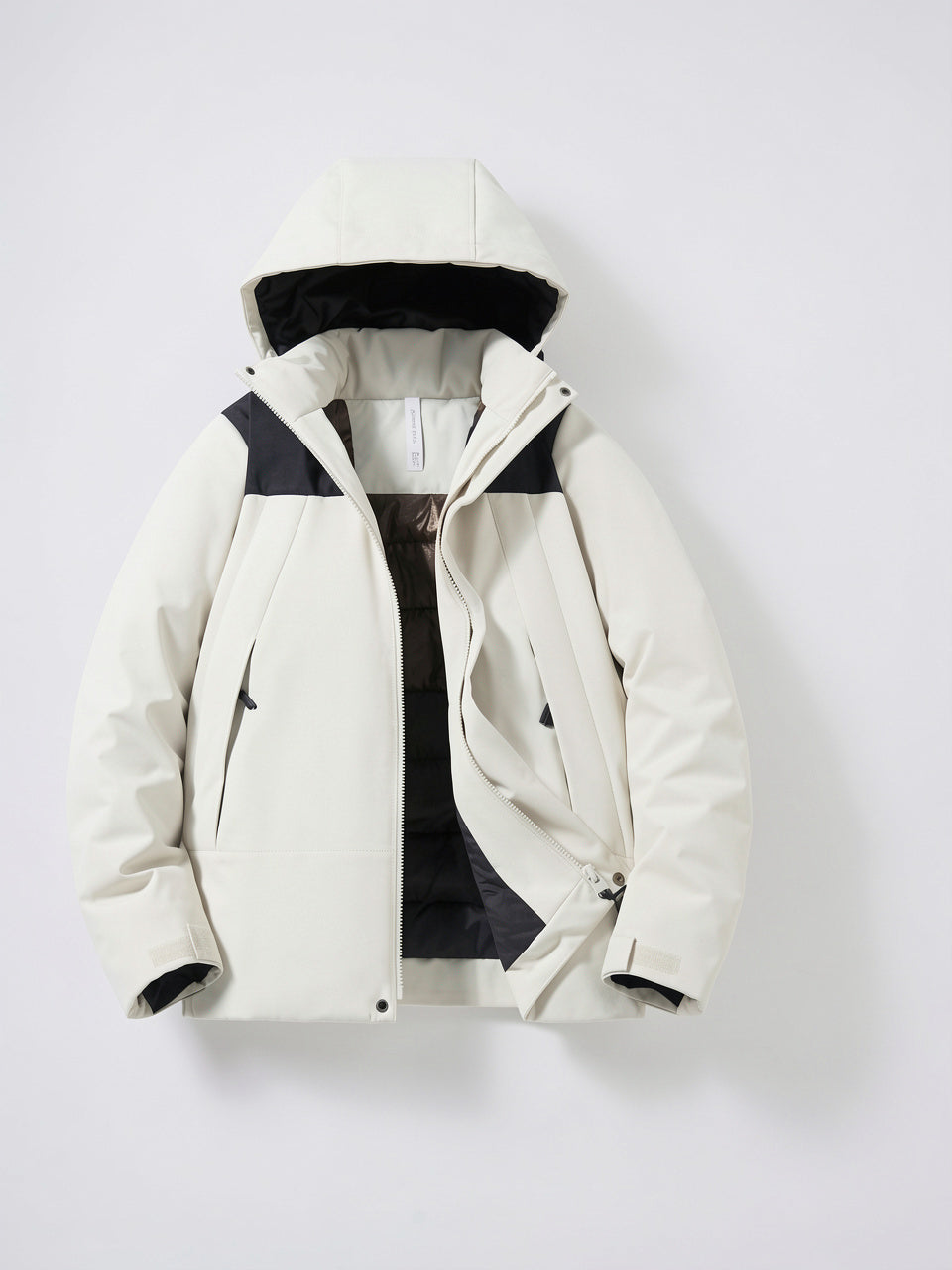 Veste de ski femme imperméable matelassée poches capuche - Blanc S