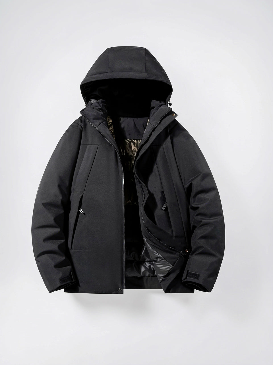 Veste de ski femme imperméable matelassée poches capuche - Noir S