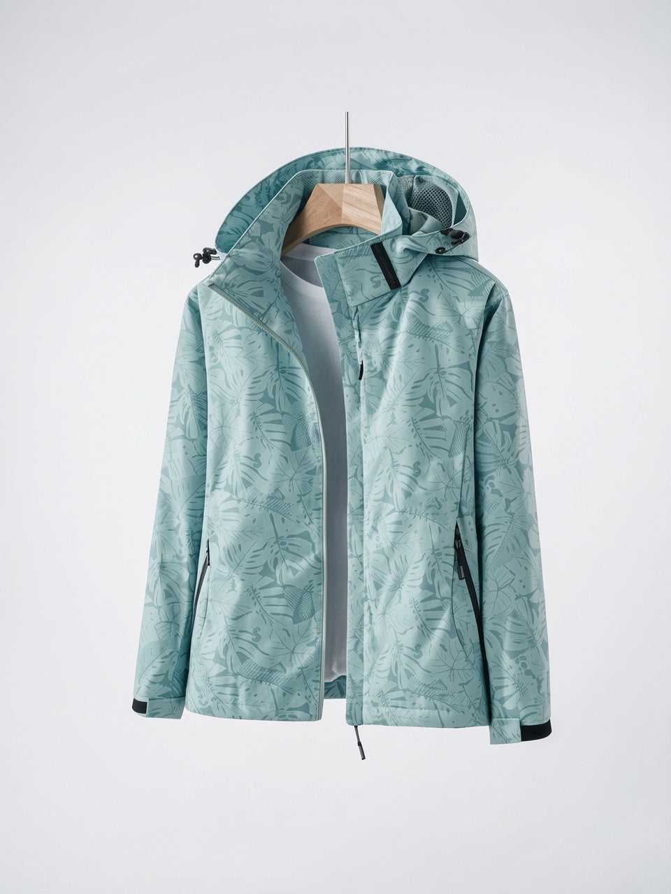 Veste Imperméable Coupe-vent Capuche Lègère Femme Randonnée Pluie - Turquoise XS