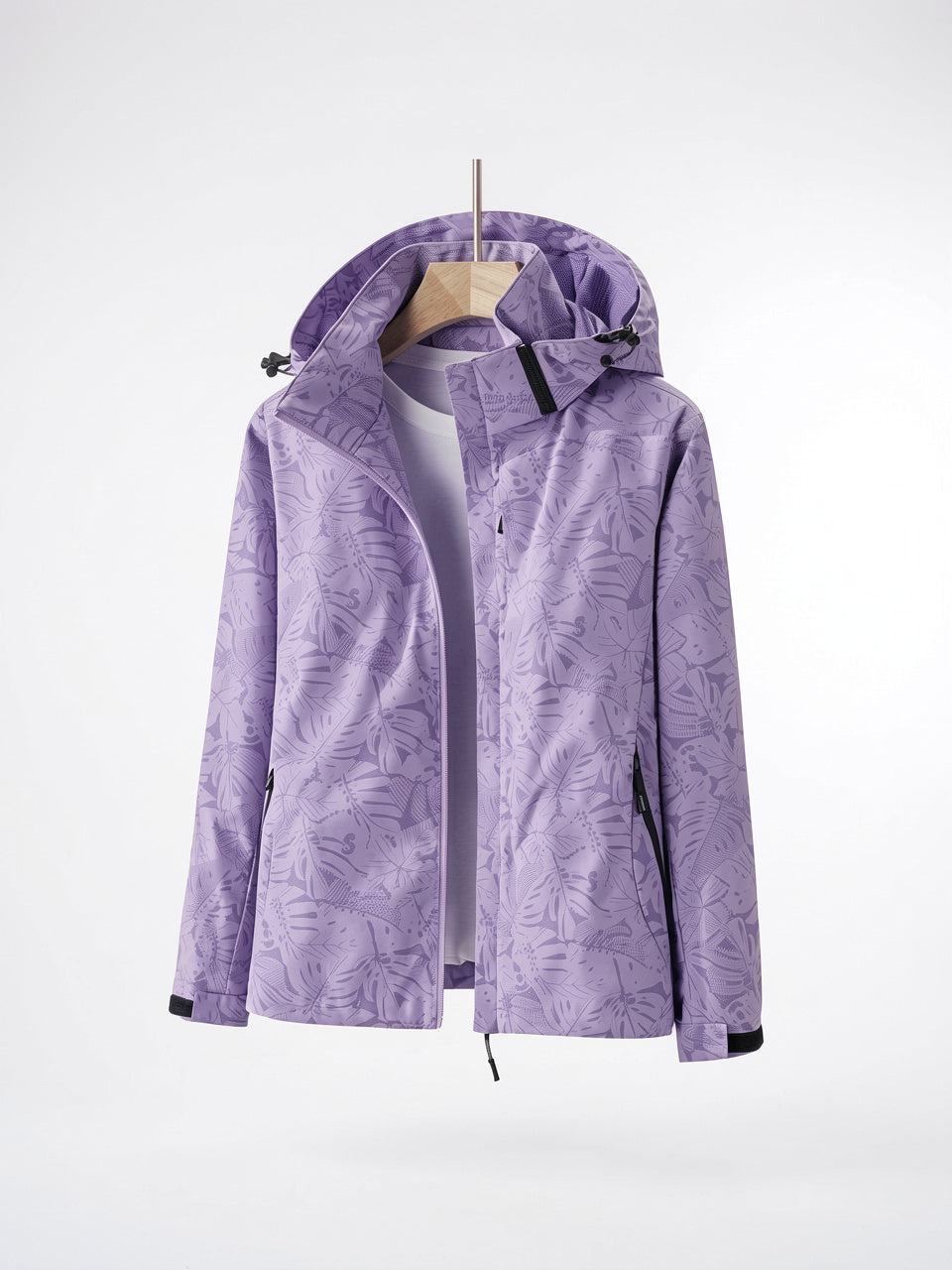 Veste Imperméable Coupe-vent Capuche Lègère Femme Randonnée Pluie - Violet XS