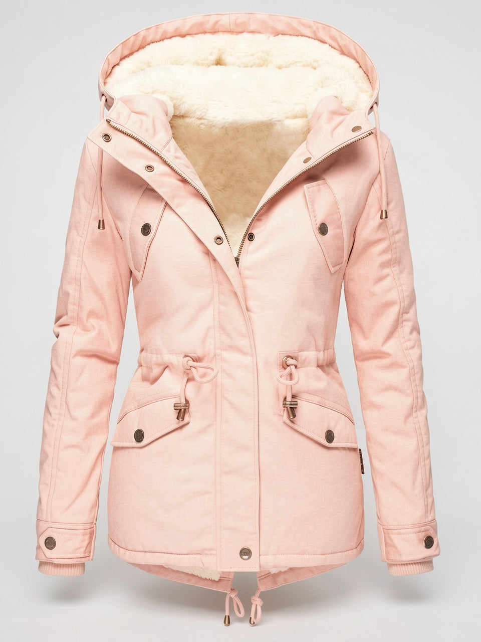 Veste Manteau d'hiver Chaude Femmes Imperméable Capuche Fourrure - 1